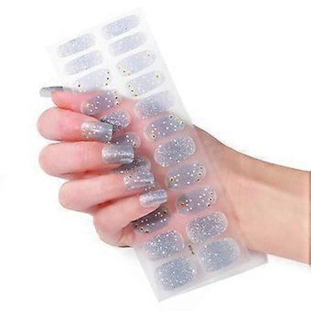 22 stk Selvklebende Negleklistremerker i Varme Farger, Hele Negleomslag for Neglekunst