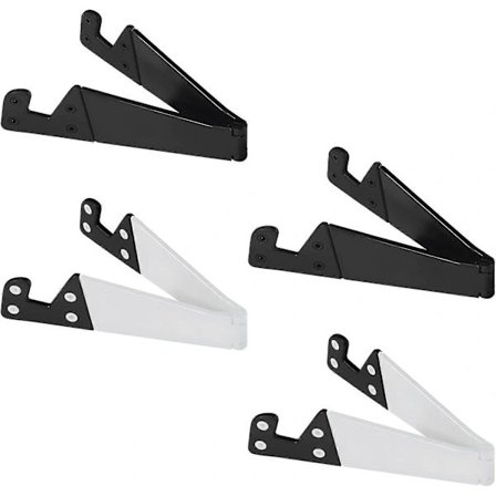 4 stk. Telefonstativ, Sammenleggbar Mobiltelefonholder i Lommeformat for Skrivebord, Universell V-formet Vertikal og Horisontal Feste