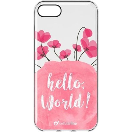CellularLine Bloom, TPU etui iPhone 7/8/SE (2. generation), gennemsigtig med blomster Transparent