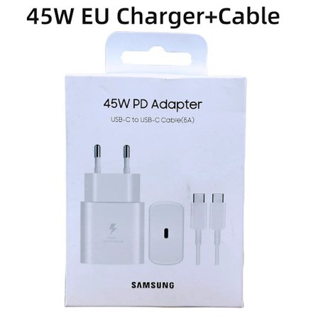 Original Samsung Laddare 45W Supersnabb Laddning EU-CERTIFIERAD Adapter För Galaxy Z Fold 5 4 3 Flip 5 4 3 S23 S24 Ultra S20 S22 S21