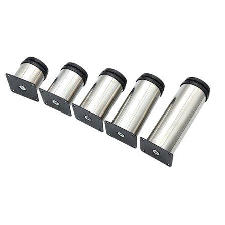 Sett med 4 justerbare møbelben i rustfritt stål for sofabord, skap - 6 cm