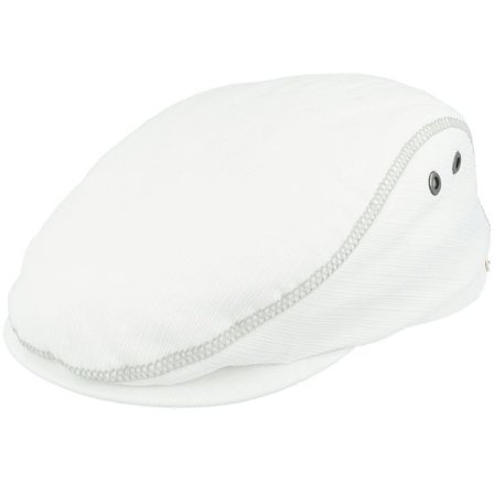 Mayser - Vit flatcap Keps - Frankie Outdoor White Flat Cap @ Hatstore