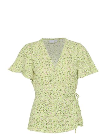 Vilovie S/S Wrap Top/Su/L Yellow Vila