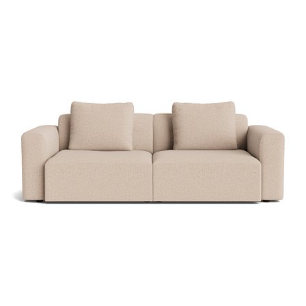 Como XL 2 personers sofa - Montreal Beige - 224x100x83cm - Håndlavet 2 personers sofa med ekstra ryghynder - Komfortabelt design til mindre hjem