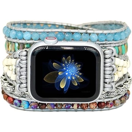 Flätad armband liten kompatibel med Apple Watch-rem 42mm 44mm 45mm dam handgjord pärlning, ett alternativ till Apple Watch-rem Iwatch serie 7/6/