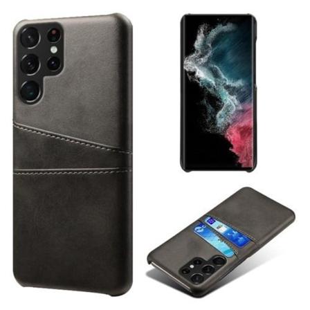 Samsung Galaxy S23 Ultra KSQ Pu-nahkapäällysteinen kuori, kova k Black