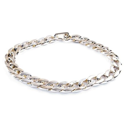 Brett Ljus Guld Halsband - Bred Länk / Kedja med Fin Design