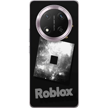 Kompatibelt Mobildeksel til Honor Honor Magic7 Lite Minimalistisk svart og sølvfarget Roblox-symbol med gylden krone og luksuriøs gamer-estetikk på