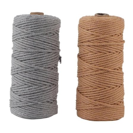 100m Naturlig Bomuldssnor Blonde Reb Enkelt Tråd Blød Håndværkstråd DIY Forsyninger 3mm