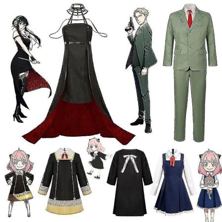Anime Spyfamily Yor Forger Anya Forger Twilight Cosplay Kostym Aldult Barn Halloween Outfits V