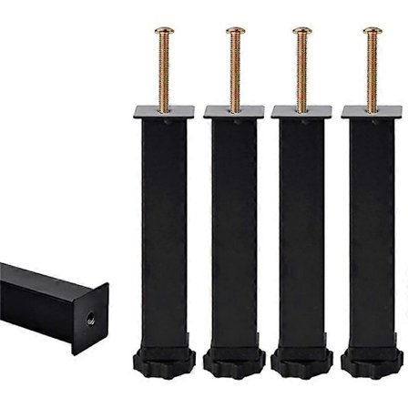 4 st Metall Möbelben, Justerbar Höjd 20 till 22cm Kraftiga Sängram Stöd