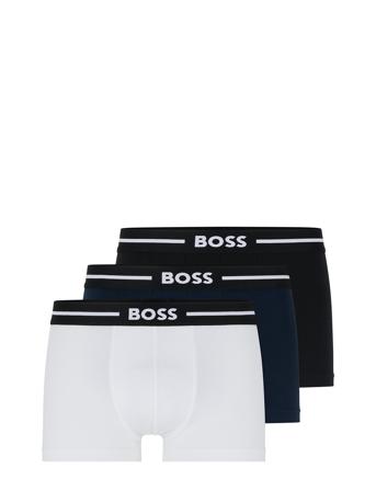 Trunk 3P Bold Boksershorts Marineblå BOSS*Betinget Tilbud