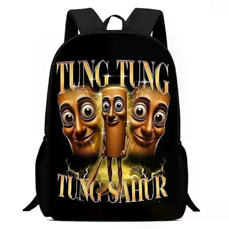 Skoletaske Tralalero Tralala Rygsæk Tungtung Sahur Brainrot Børne Skoletasker Børn Udendørs Sports Rygsæk Rejse Anime Rygsæk Gave{ee}