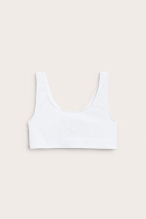 Kappahl | Bezszwowy prążkowany top Biały 134/140 | Biały