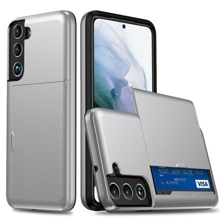 Samsung Galaxy S22 Plus Skal Hybrid Med Kortfack Ljus Grå