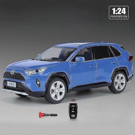 1/24 Toyota Rav4 Suv Sport Diecast Legering Miniatyr Leketøy Bil Modell Fjernkontroll Lyd Lys Trekk Tilbake Samling Gave Til Gutt