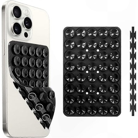 Kaksipuolinen silikoninen imukuppikiinnike puhelinkuoreen, vahva pito handsfree-selfieihin ja videoihin [BR]_jar