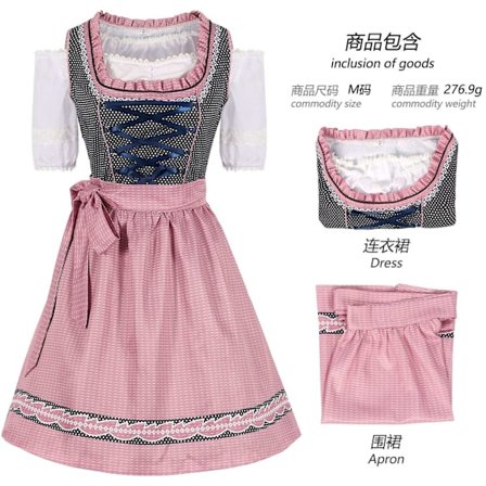 Tysk München Oktoberfest Kostyme Dame Dirndl Tradisjonell Bayersk Oktoberfest Karneval Frøken Cosplay Maid Kostyme - Perfekt Rosa XL_MGF