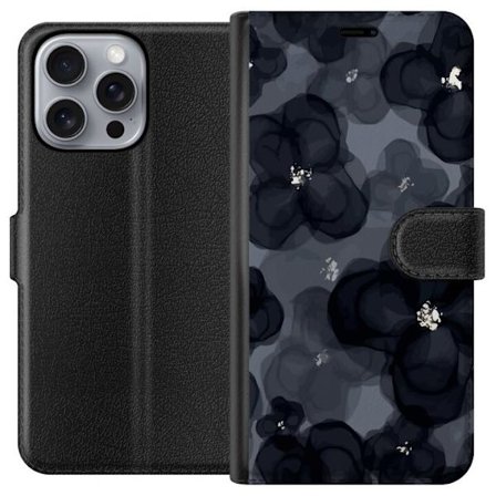Yhteensopiva Lompakkokotelo Apple Apple iPhone 16 Pro Max Abstrakti tummanvärisellä kukkakuviolla, jossa on elegantti ja dramaattinen tunnelma