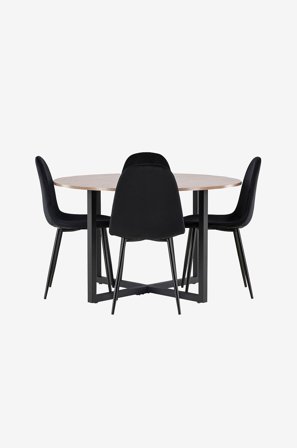 Venture Home - Spisegruppe Durango med 4 spisebordsstole Polar - Brun - Spisebordssæt 4 personer - Fra Homeroom