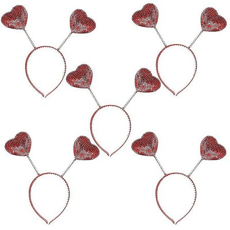 5 kpl Rakkauden muotoinen paljettipanta Ystävänpäivä Hiukset Hiussilmukka Hiuspannan hiusasusteet Naisten mekkoasusteet (2#)