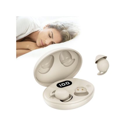 Osynliga Hörlurar Små Trådlösa Öronproppar Bluetooth Beige