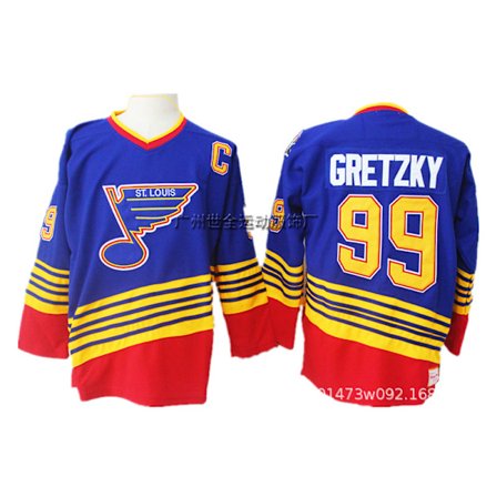 Broderad Hockeytröja – Träningssporttröja i Vintage-stil *L/50*Blues 99-2 Blues