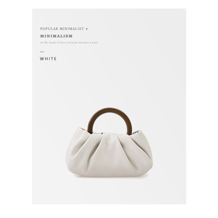 Hvit-Niche Design Sense Veske med Håndtak i Tre og Plissert Sky