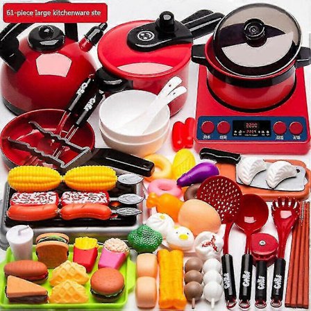 Sh-babyyy Hot Meettoy 61 delars Baby Kök Leksaksset Plast Simulering Barn Matlagningsleksaker Med Kastruller