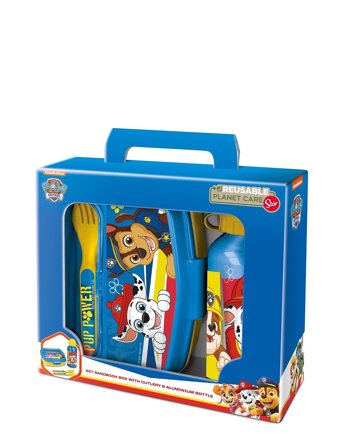 Euromic | Paw Patrol, 4-Delt Madkasse/Alu Flaske/Ske+Gaffel | ONE SIZE