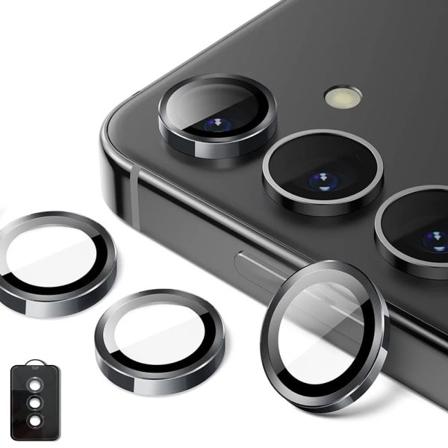 Kamera beskytter ring for Samsung Galaxy A55 5G Beskyttende linse skjerm herdet glass metall hette