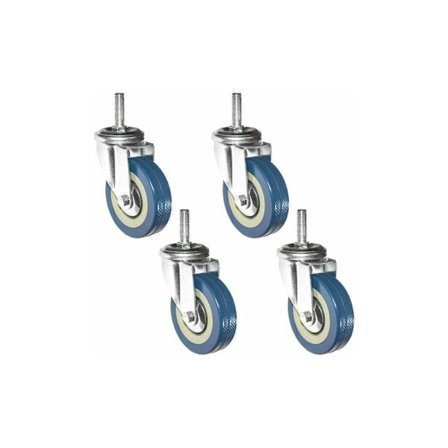 Set med 4 360° Möbelhjul 75mm M10 Kraftiga Svängbara Hjul