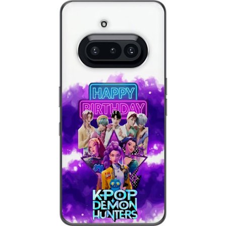 Kompatibelt Mobilskal till Nothing Nothing Phone (3a) HuntrX Neon Beats motiv med KPop Demon Hunters i en futuristisk stadsmiljö, neonljus, musik och