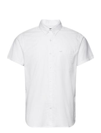 Hco. Guys Wovens Kortermet Skjorte Hvit Hollister*Betinget Tilbud