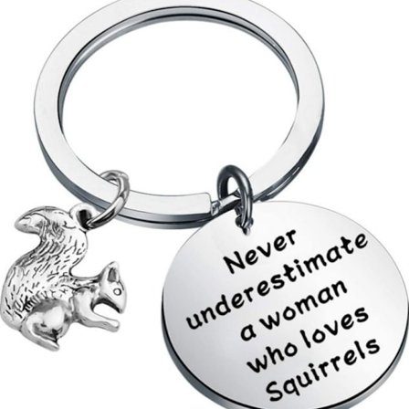 Egern Rundt Mærke Nøglering i Rustfrit Stål - Sødt Gave til Dyreelskere D