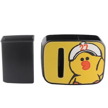 Bil Soppa Behållare Säte Rygg Läder Vävnadslåda Papperskorg Behållare Fall Bil Interiör Tillbehör Gul Anka