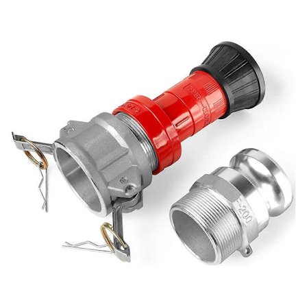 Brandslange Dyse, 2 tommer NPSH Kraftig Industriel Brandslange Konstant Flow Tågedyse med 2 stk. 2 tommer Camlock Fittings Kobling