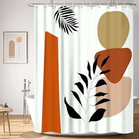 Moderne Kunst Trykt Bruseforhæng 180 X 230 Cm Badeforhæng Polyester Stof Skimmelsikker Vandtæt Vaskbart Badeværelsesforhæng Med 12 Kroge Til Badekar