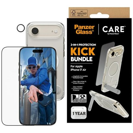 CARE by PanzerGlass Feature Kick 3in1-etui + glas + linse til iPhone Air