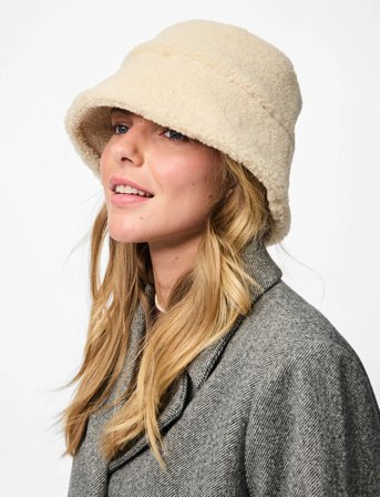 Pieces Pcnetty Teddy Bucket Hat Bc - Cream - ONE SIZE