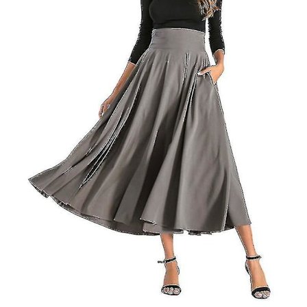 Dam Swing Long Kjol Plisserade Holiday Maxi Kjolar Ruched
