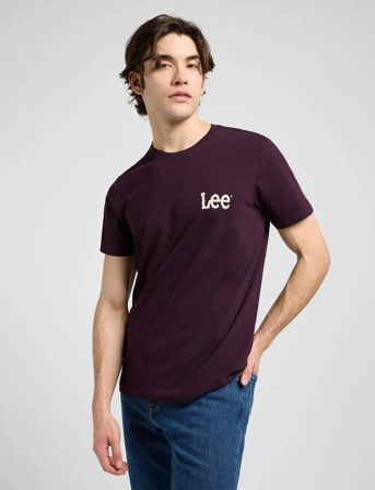 Lee Jeans Medium Wobbly Lee Tee - Burgundy - M