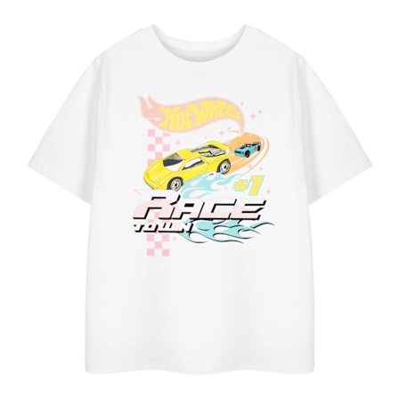 Hot Wheels Pojkar Race To Win T-shirt 5-6 År Vit