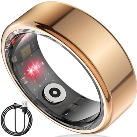 Smart Ring Hälsomätare för Kvinnor och Män, Kalorier, Syre, Puls och Sömnkvalitetsmätare, Ingen Prenumeration, Kompatibel med iOS och Android