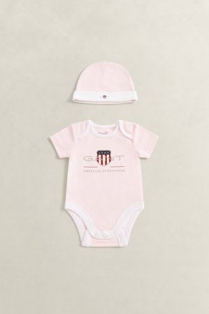 GANT Kinder Set mit Strampler und Mütze (62) Rosa