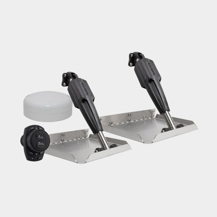 Kit de flaps de trimagem autoajustável / automático Lenco, 12 x 12" (30 x 30 cm), para embarcações de 17 - 30 pés (5.2 - 9.1 m), 12 V, alumínio, com 