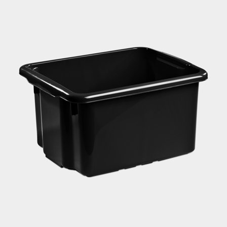 Förvaringslåda i plast - Nordiska Plast Nordic, svart, 410 x 330 x 225 mm, 23 liter
