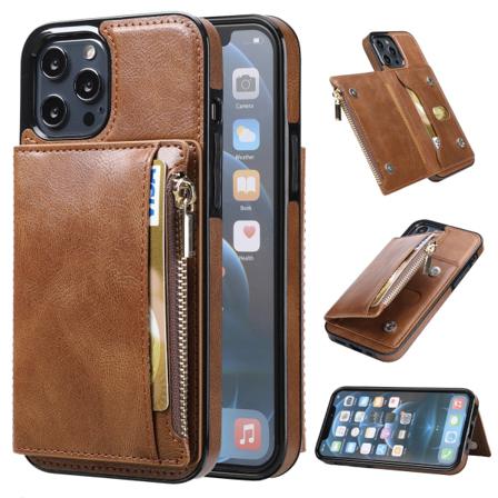 Dragkedja Plånbok Pu Case -fodral För Iphone 13 Pro
