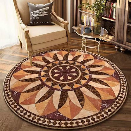 Mjuk rund matta för vardagsrum 60/80/100 cm