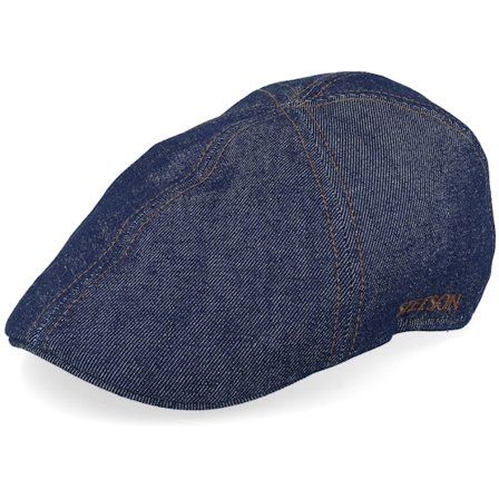 Stetson - Blå flatcap Keps - Texas Denim Sustainable Blue Flat Cap @ Hatstore